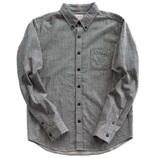 春秋款小溪自制衬衫男士长袖休闲纯棉细条纹修身原创衬衣薄款上衣