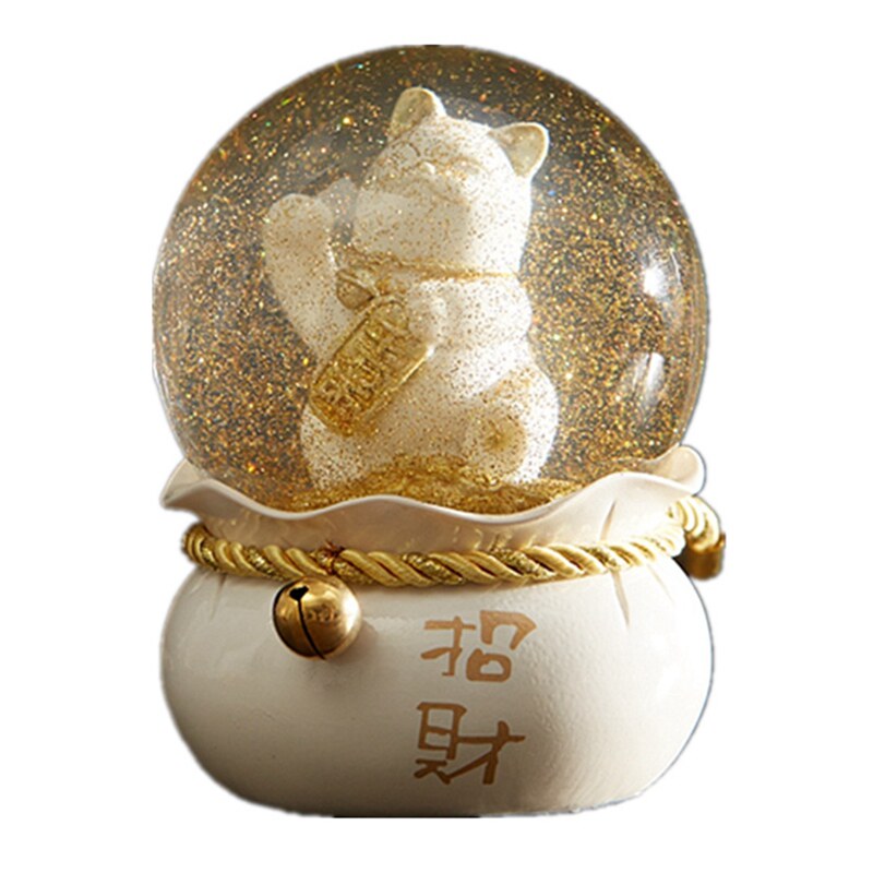 包邮日本招财猫水晶球摆件家居饰品创意客厅装饰开业乔迁结婚礼物