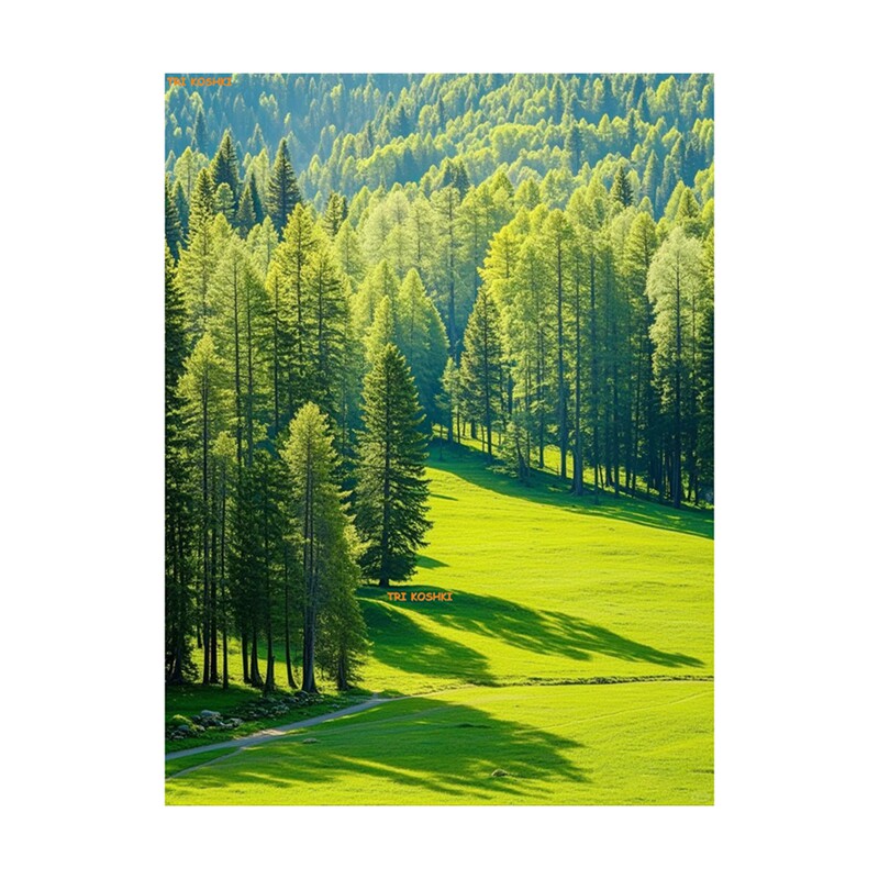 森林大树青山绿色自然风景墙贴山水画靠山招财玄关客厅书房自粘贴