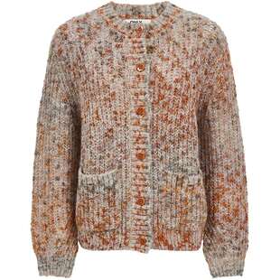 ONLY2026春季新款绵软纱线宽松圆领开襟剪裁开衫针织衫上衣女