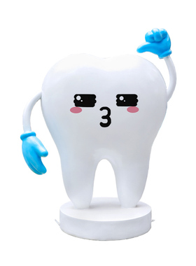 艺家乡卡通牙齿雕塑牙科门口摆件