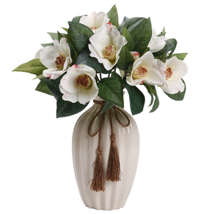 晶华造花假花仿真花摆设绢花野茶花花卉套装客厅花艺摆设装饰品