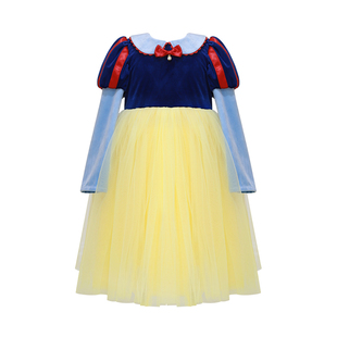 丢手绢童装白雪公主连衣裙女童秋冬丝绒长袖礼服女宝宝生日礼物