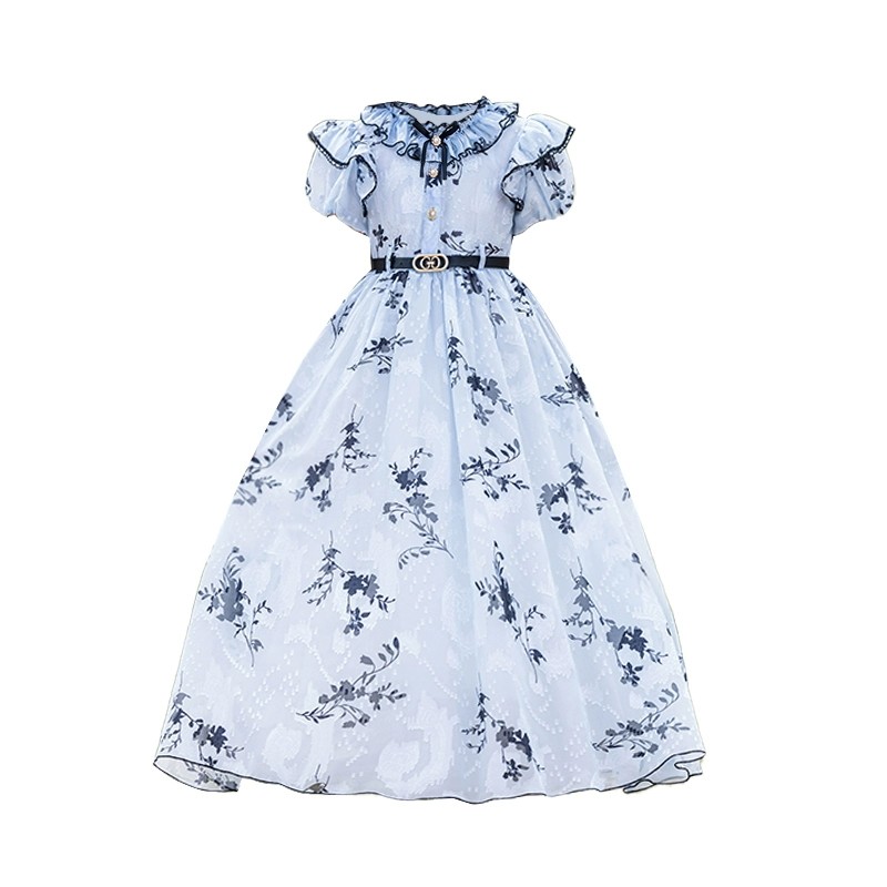 女童连衣裙夏季碎花裙雪纺公主裙