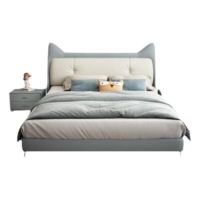 小户型儿童皮床现代简约小卧室