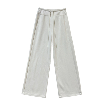 白色加绒加厚醋酸羊毛女阔腿裤