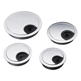 电脑办公桌面装饰穿线盒孔盖过线盒金属合金书桌505360孔盖板圆形