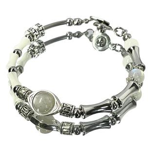 Volcano 小众原创设计【天使之眼】月光925银不锈钢竹节手链手串