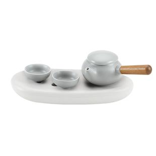 ZENS哲品X全季 酒店同款拾趣陶瓷茶具套装家用茶盘侧把壶一壶二杯