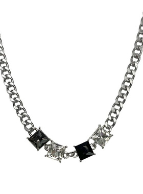 oukechun小众甜酷方形男女项链