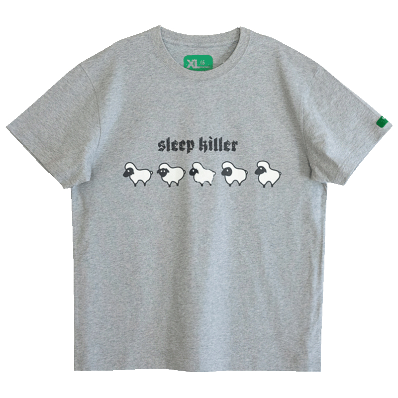 Corade．寶葫蘆sleep killerT恤短袖字母印花毛絨貼片情侶國潮