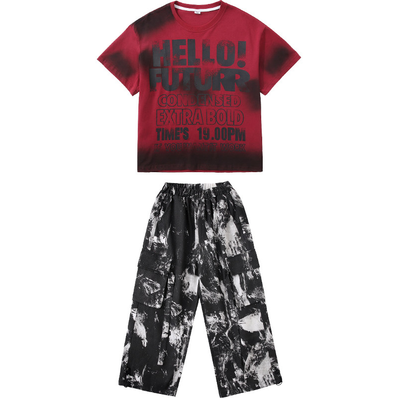 儿童街舞嘻哈炸街演出服架子鼓