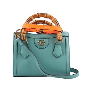 中古9新GUCCI古驰DIANA 竹节迷你托特 牛皮 二手奢侈品包包