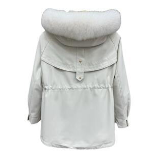 派克服女新款狐狸毛内胆可拆卸皮毛一体狐狸毛领爆款冬季皮草外套