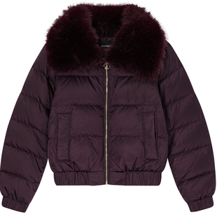 【90白鸭绒】Juicy Couture橘滋羽绒服女带毛领短外套