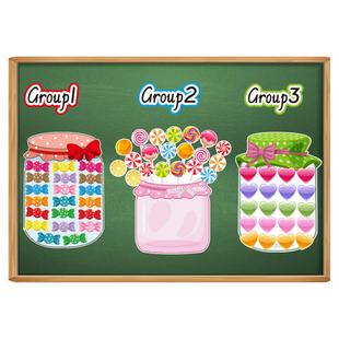 小学英语分小组比竞赛磁性力黑板贴棒棒糖果罐子积分奖励机制教具