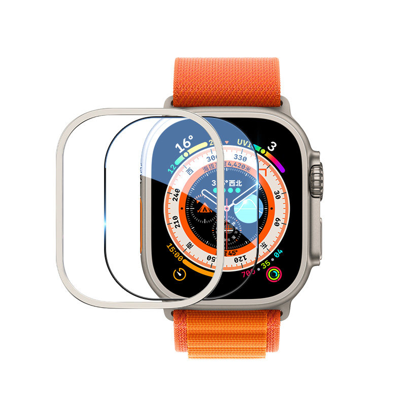 蓝猩适用applewatchUltra3苹果手表钛合金保护膜ultra2边框iwatch贴膜神器applewatch原机金属钢化防摔保护套