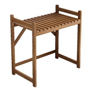 扫地机器人置物架实木收纳架落地家用下空储物架卧室客厅高脚收纳