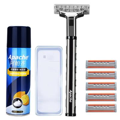 阿帕齐刮胡刀三层刀片手动