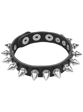 黑色单列双层尖刺铆钉朋克风手链