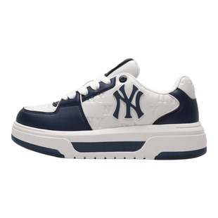 MLB板鞋2025新款时尚印刻老花厚底男女运动休闲滑板鞋3ASXM075N