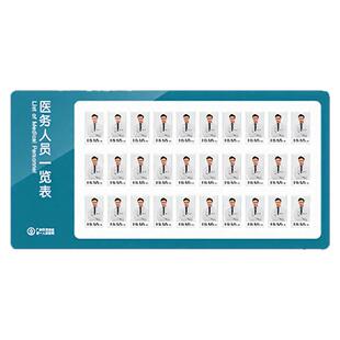诊所科室医务人员一览表医疗口腔门诊机构公示栏亚克力形象照片上墙工作岗位值班医生护士医护信息展示牌