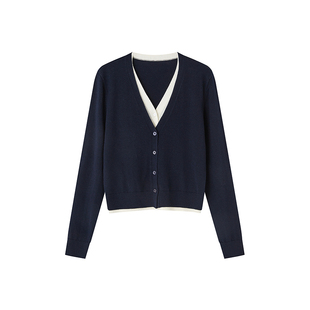 indicia标记商场同款2026春季新款简约通勤显瘦v领开衫F2A6KS031C
