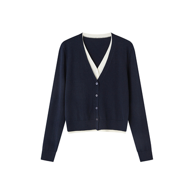 indicia标记商场同款2026春季新款简约通勤显瘦v领开衫F2A6KS031C