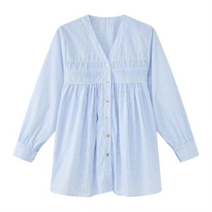 孕之优品娃娃衫孕妇上衣春夏孕妇装2026新款孕妈高级穿搭条纹衬衫