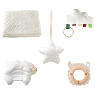 aqpa高奢新生儿婴儿礼盒用品5件套山羊绒桑蚕丝宝宝出生见面礼物