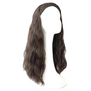 发箍假发女长发一体式水波纹半全头套全真人发卷发鱼骨辫假发片