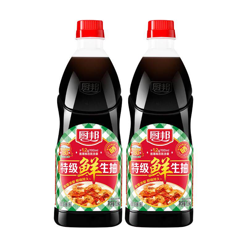 厨邦特级鲜1.06kg*2生抽特级酱油