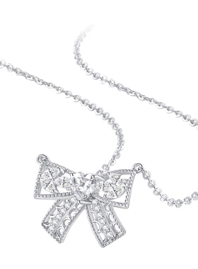 潮宏基小确幸s925银项链蝴蝶结