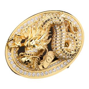 男士皮带扣蛟龙头不锈钢时尚镶钻平滑卡子百搭高档史蒂芬裤腰单