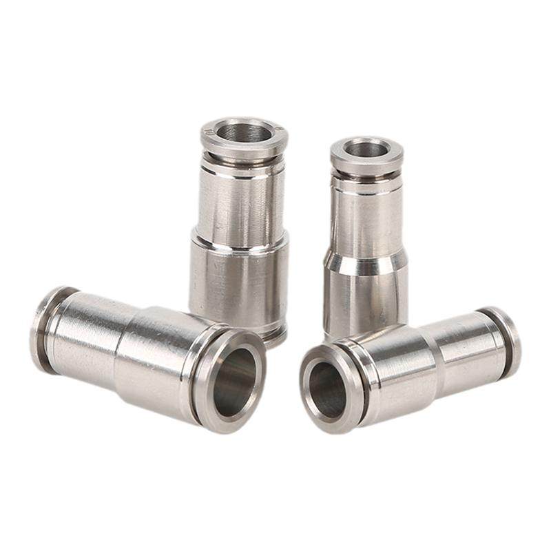 不锈钢气管快速对插变径直通气嘴软管PU管快插对接气动接头PG8-6