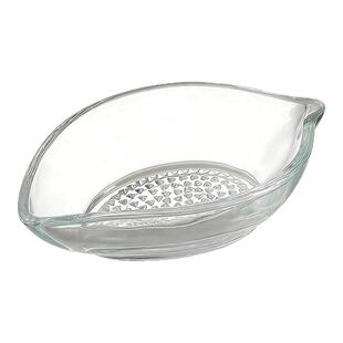 玻璃鹰嘴研磨蘸料碟树叶家用款蒜泥神器酱油醋调味料碟姜蒜研磨器