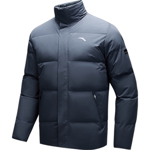 安踏雪壳羽绒服四防短款羽绒外套男款冬季鸭绒保暖风衣防泼水棉服