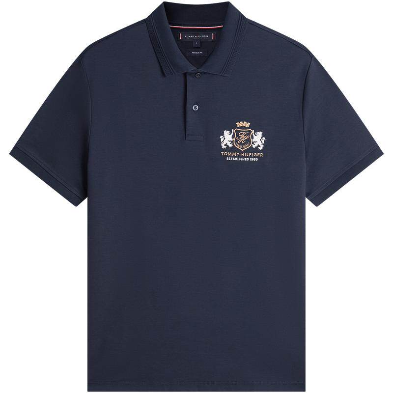 Tommy男丝光棉徽章刺绣短袖POLO