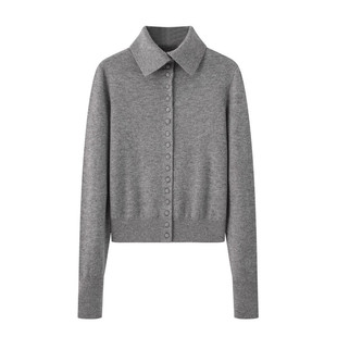 艾诺丝尚忆2025秋季新款修身显瘦单排扣高领针织衫女毛衣804173