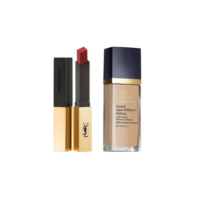 YSL圣罗兰 小金条细管纯口红#N°1966 暖棕色 2.2g+第三代沁水粉