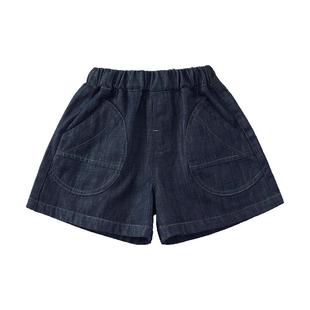 [防褪色纯棉]齐齐熊男童牛仔短裤夏季薄款儿童快干衣宝宝裤子童装