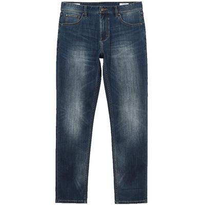 深蓝修身牛仔裤杰克琼斯水洗