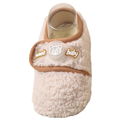 婧麒婴儿学步袜鞋加绒保暖防滑鞋