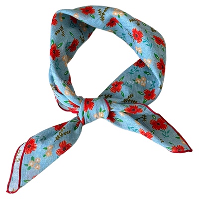 花朵丝巾女款度假风时尚头巾腰带