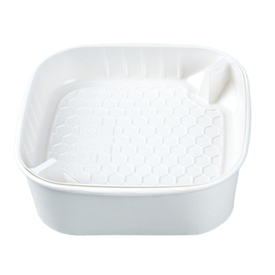 三文鱼刺身打包盒加厚海鲜正方形白色双层多格内托商用外卖包装盒