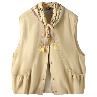 洋气复古减龄独特漂亮叠穿PU皮马甲外套女春新款时尚百搭马夹上衣