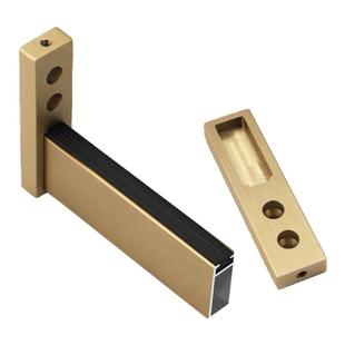 铝合金挂衣杆衣橱柜内杆子方形防滑可切割黑色衣杆法兰座衣托横杆