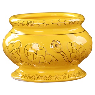 香炉家用室内佛堂供奉香薰炉莲花烧香炉供佛陶瓷香炉佛具用品摆件