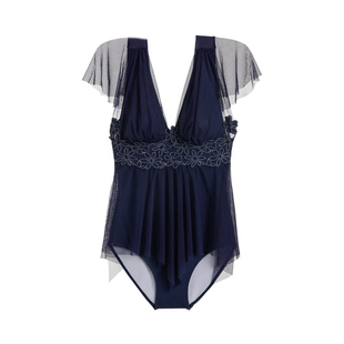 爱慕泳衣女专柜正品新款旅游泡温泉高级感裙式连体泳衣白AM688052