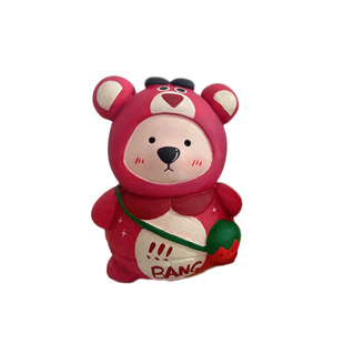 迷你背包熊石膏娃娃涂色小号公仔 网红手工白胚彩绘diy画小熊上色